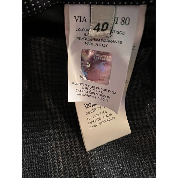 Via Masini 80 Womens Textured Check Pants Brown Bronze Thread Size IT40 US6 EUC - Picture 9 of 10